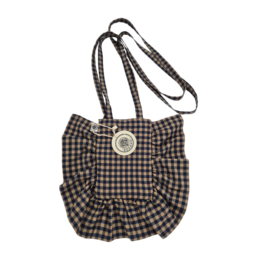 Valerie Crossbody Bag (Navy Gingham) — Koleksiyonlar - El Yapımı Aksesuar | Rosano Studio
