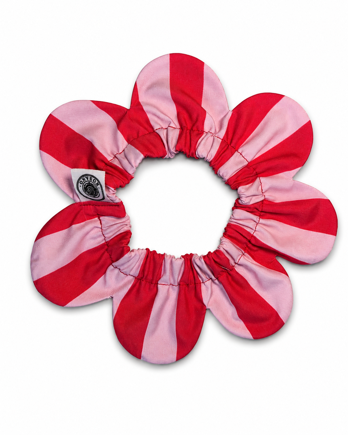 El Yapımı Köpek Yakalığı – PawBow Flower Dog Collar (red pink stripe) - Görsel 3