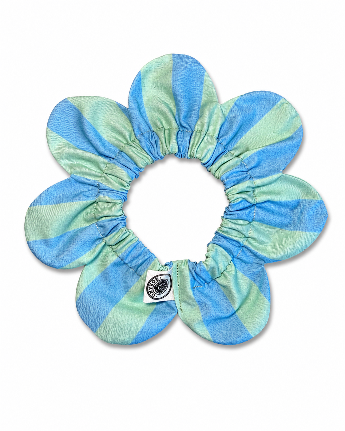 El Yapımı Köpek Yakalığı – PawBow Flower Dog Collar (blue aqua stripe) - Görsel 3