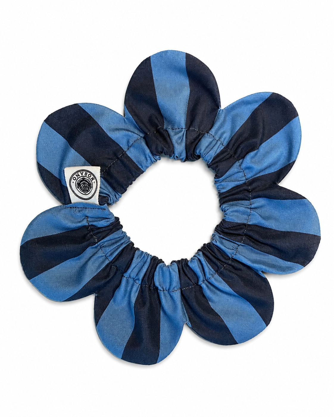 El Yapımı Köpek Yakalığı – PawBow Flower Dog Collar (navy blue stripe) - Görsel 3