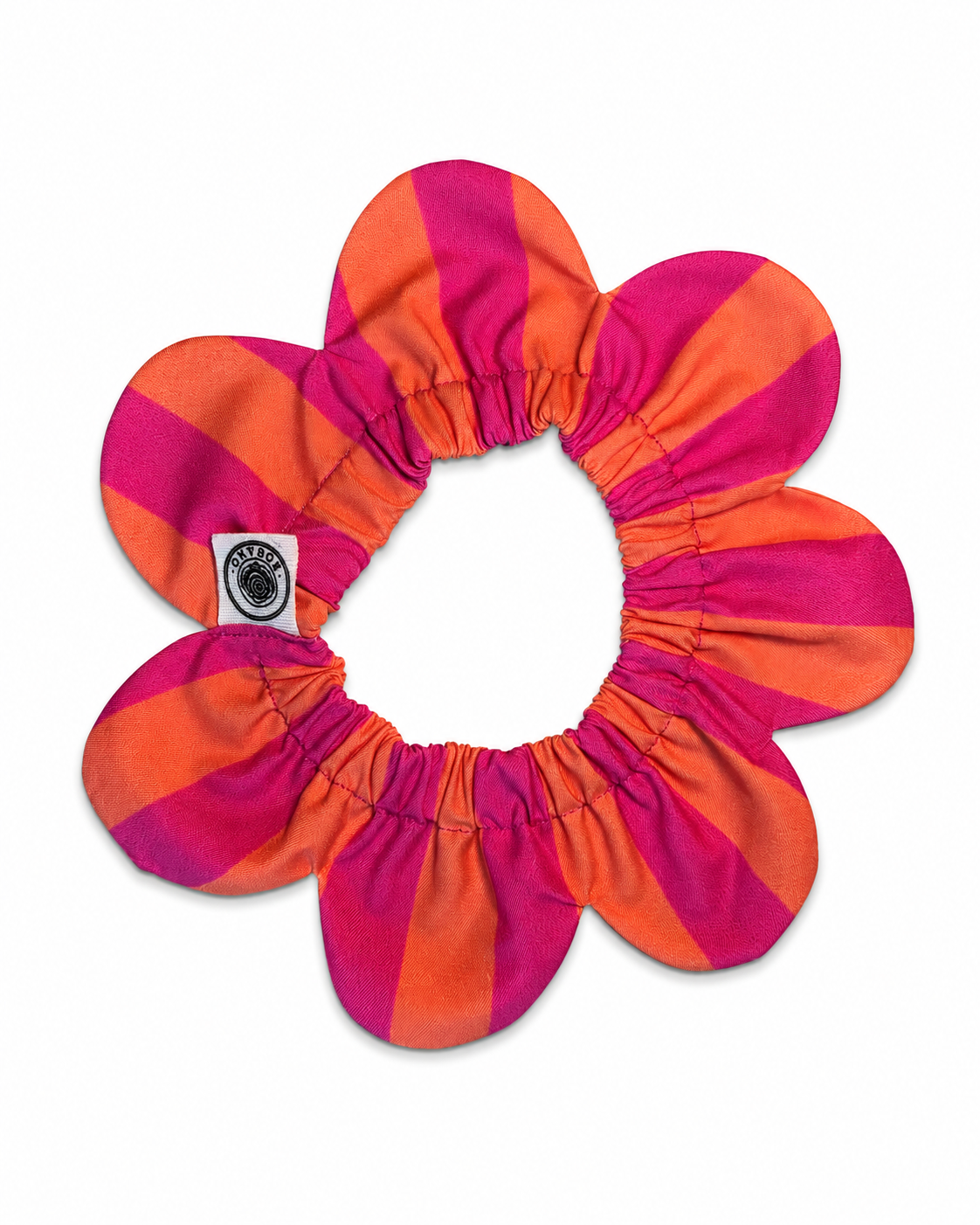 El Yapımı Köpek Yakalığı – PawBow Flower Dog Collar (orange pink stripe) - Görsel 2