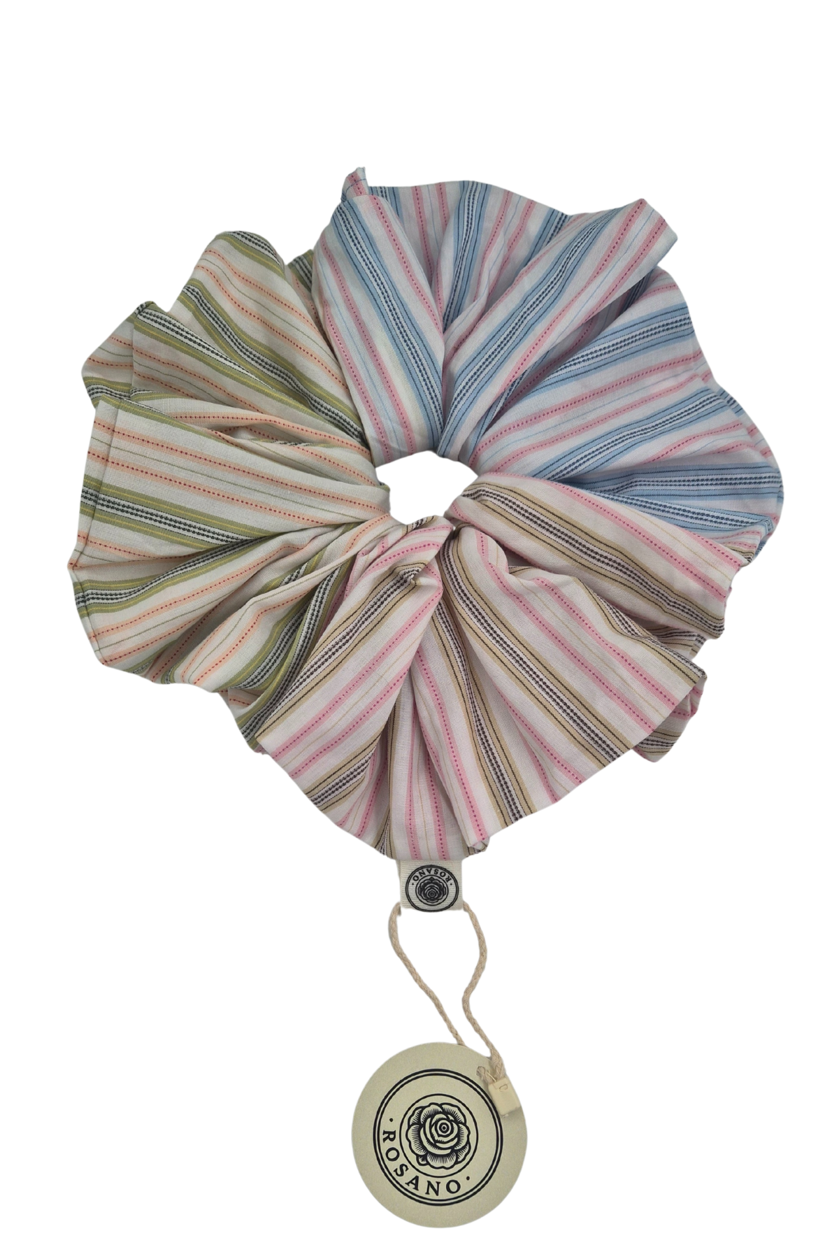 Jumbo Scrunchie (Stripe Multicolour) — Koleksiyonlar - El Yapımı Aksesuar | Rosano Studio