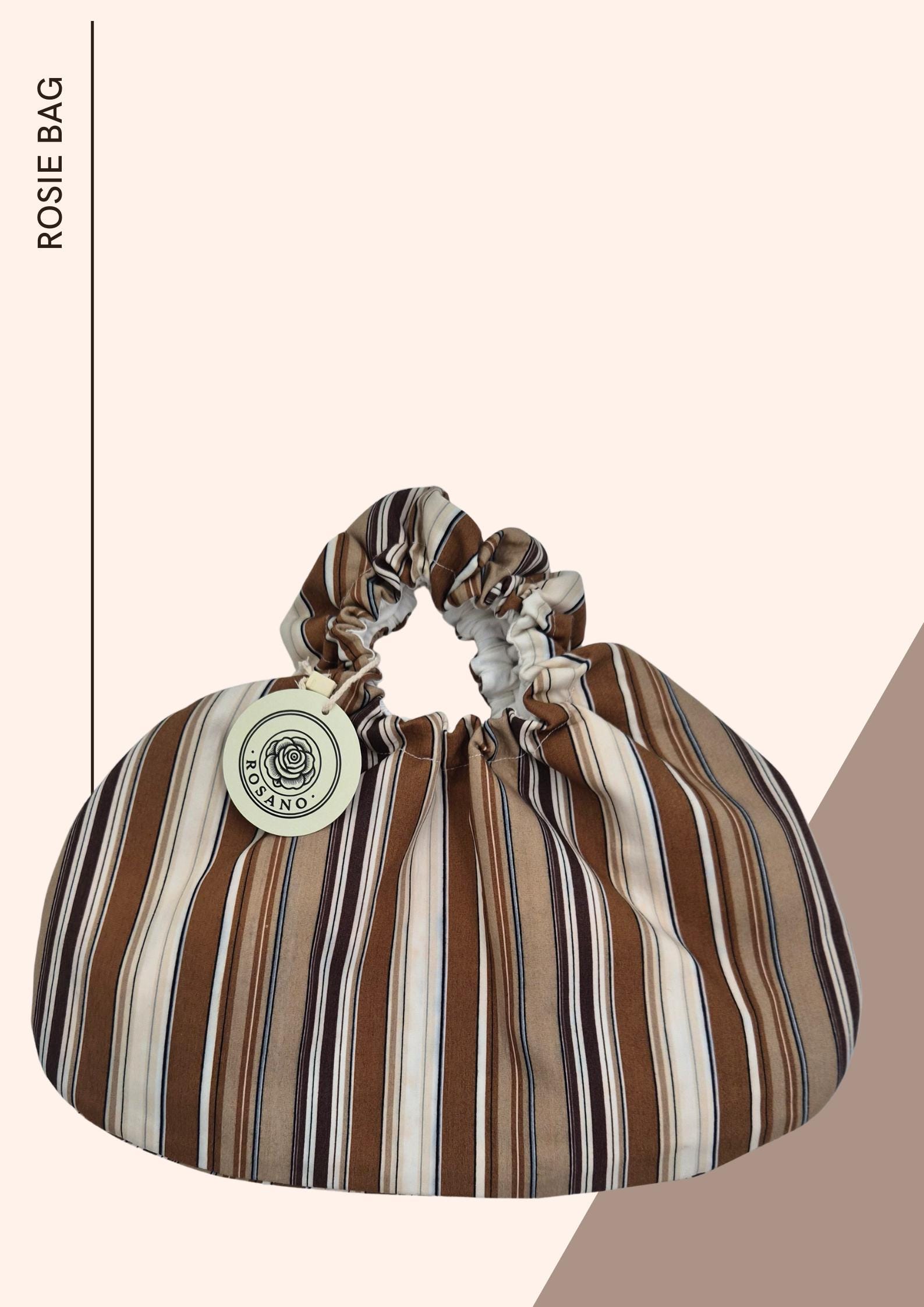 Rosie Handbag (Brown) — El Yapımı Fırfırlı Kumaş Çanta & Omuz Çantaları | Rosano Studio