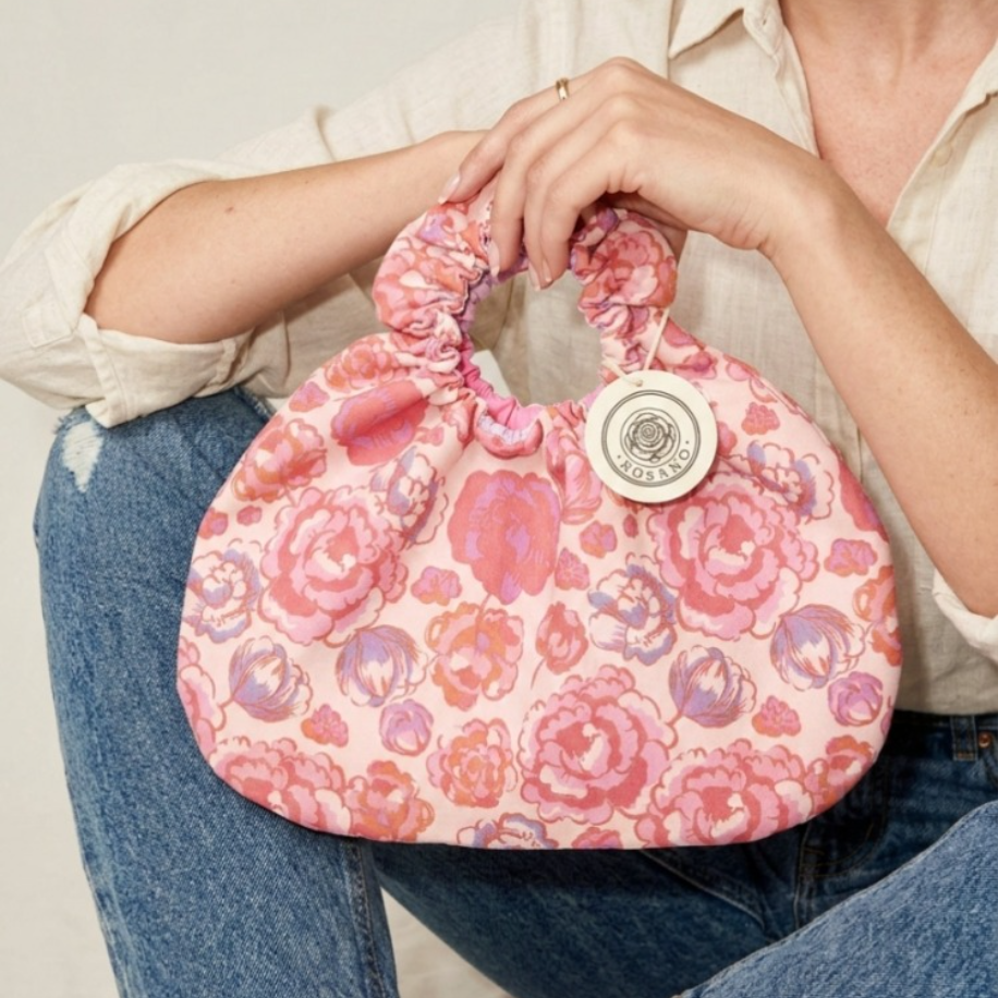 Rosie Handbag (Redflowers) — Çiçek Desenli El Yapımı Kumaş Çantalar | Rosano Studio