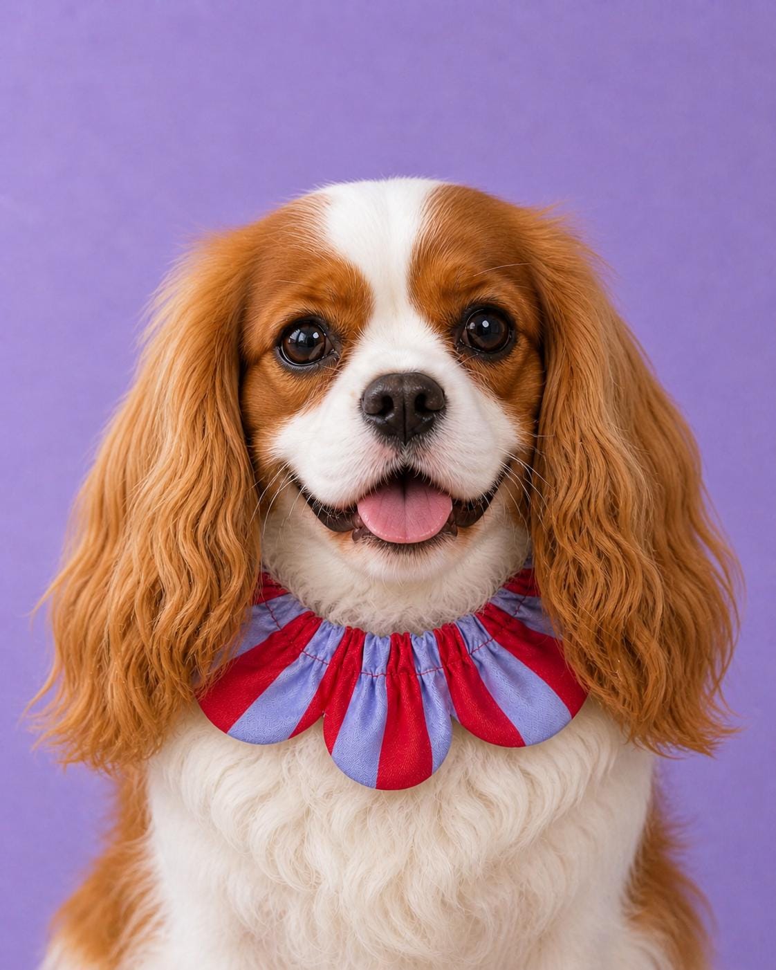 PawBow Flower Dog Collar (red lilac stripe) — El Yapımı Köpek Papyonu & Yaka Takımları | Rosano Studio