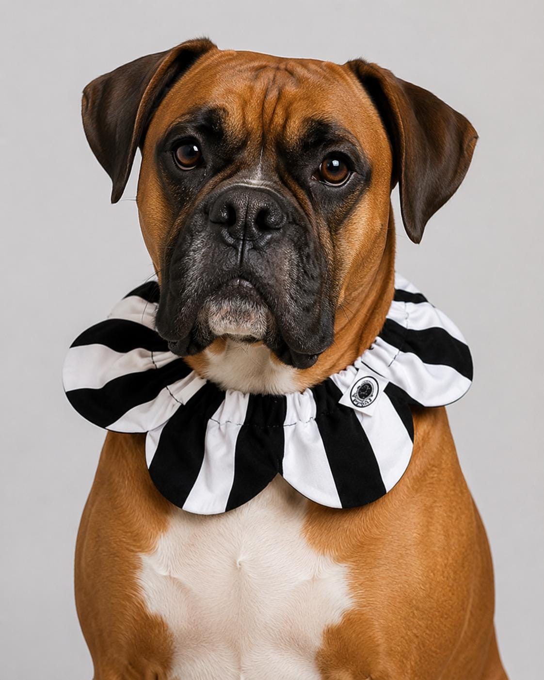 PawBow Flower Dog Collar (black and white stripe) — El Yapımı Köpek Papyonu & Yaka Takımları | Rosano Studio