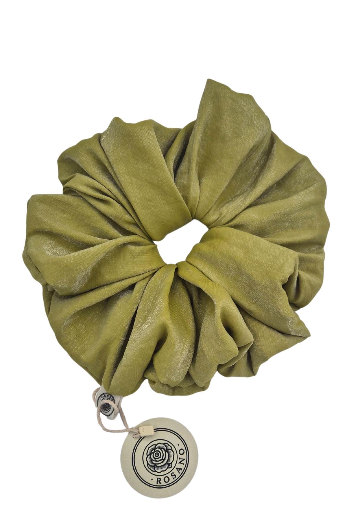 Jumbo Scrunchie (Pistachio) — El Yapımı Kumaş Simit Toka (Scrunchie) Koleksiyonu | Rosano Studio