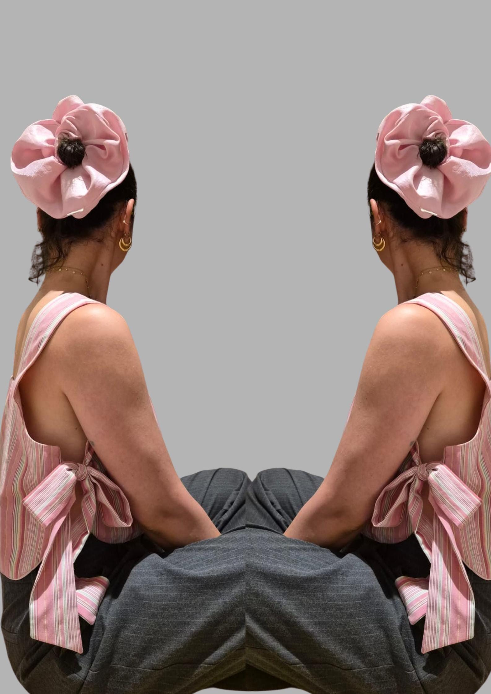 Jumbo Scrunchie (Baby Pink) — El Yapımı Kumaş Simit Toka (Scrunchie) Koleksiyonu | Rosano Studio