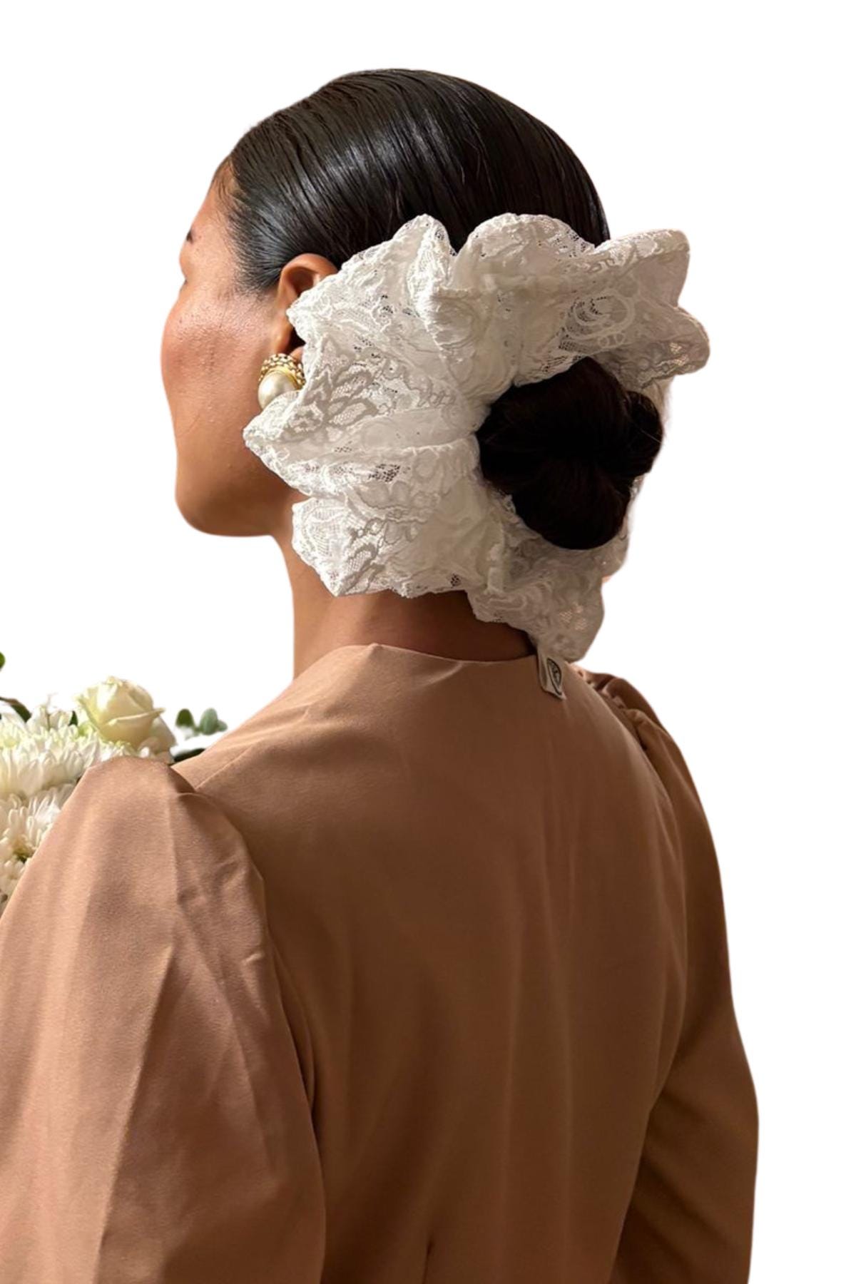Jumbo Scrunchie (Lace) — El Yapımı Kumaş Simit Toka (Scrunchie) Koleksiyonu | Rosano Studio
